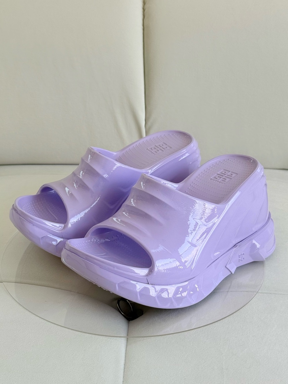 Givenchy Marshmallow Slider Wedges in Lilac